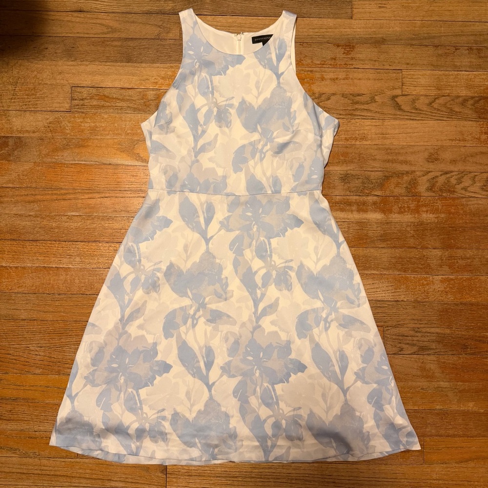 Banana Republic Blue and White Floral Midi Dress